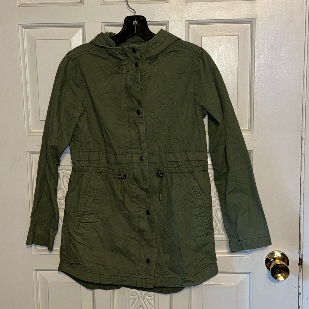 Old Navy Military Green Full Zipper Front Jacket With Elastic Waist XL